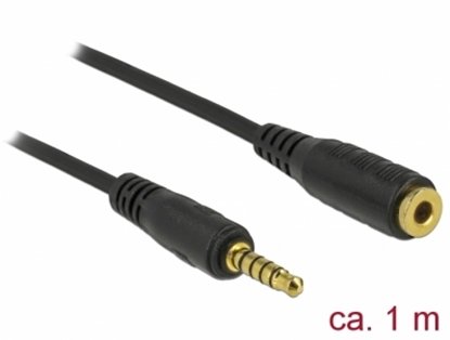 Attēls no Delock Extension Cable Stereo Jack 3.5 mm 5 pin male to female 1 m black