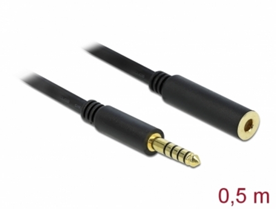Изображение Delock Extension Cable Stereo Jack 4.4 mm 5 pin male to female 0.5 m black