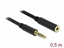 Attēls no Delock Extension Cable Stereo Jack 4.4 mm 5 pin male to female 0.5 m black