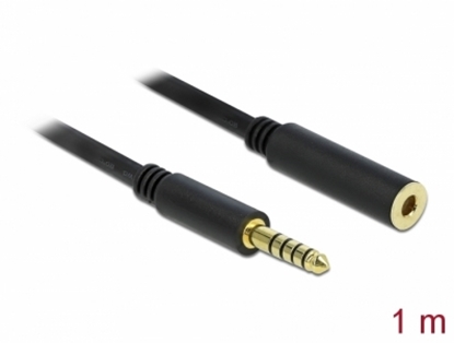 Attēls no Delock Extension Cable Stereo Jack 4.4 mm 5 pin male to female 1 m black