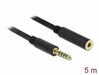 Attēls no Delock Extension Cable Stereo Jack 4.4 mm 5 pin male to female 5 m black