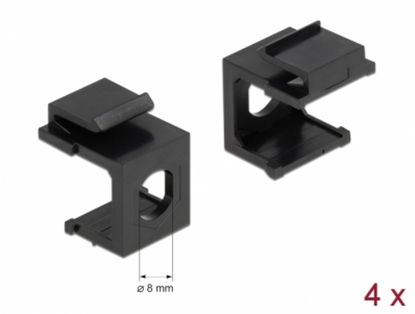 Picture of Delock Keystone cover black with 8.0 mm hole 4 pieces