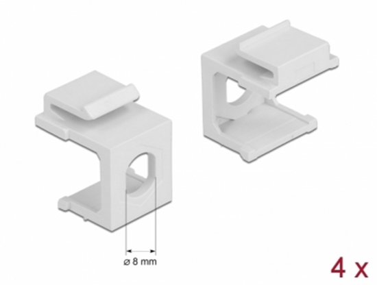 Изображение Delock Keystone cover white with 8.0 mm hole 4 pieces
