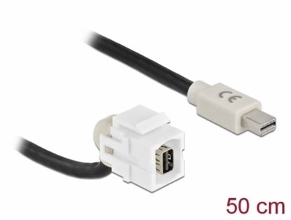 Picture of Delock Keystone Module mini DisplayPort female 110° > mini DisplayPort male with cable white