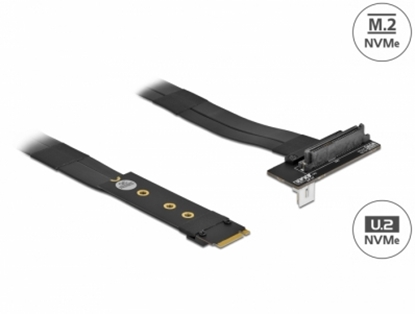 Изображение Delock M.2 Key M to U.2 SFF-8639 NVMe Adapter angled with 20 cm cable