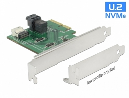 Изображение Delock PCI Express x4 Card U.2 NVMe to 1 x internal SFF-8654 4i + 1 x internal SFF-8643 – Low Profile Form Factor