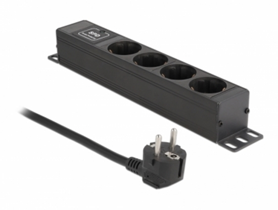 Picture of Delock Power Socket 4-way with surge protection 1U black