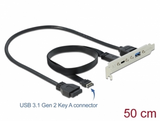 Изображение Delock Slot Bracket with 1 x USB Type-C™ and 1 x USB Type-A Port