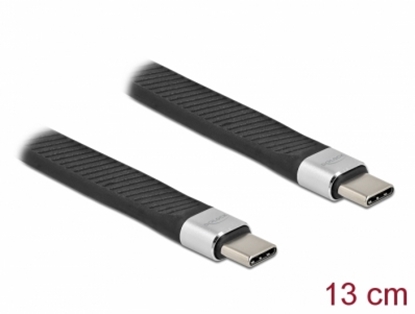Attēls no Delock USB 2.0 FPC Flat Ribbon Cable USB Type-C™ to USB Type-C™ 13 cm PD 5 A E-Marker