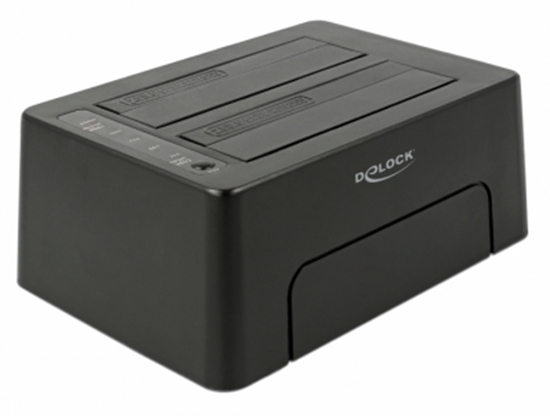 Picture of Delock USB Type-C™ 3.1 Docking Station for 2 x SATA HDD / SSD with Clone Function