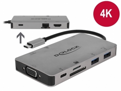 Изображение Delock USB Type-C™ Docking Station 4K - HDMI / VGA / USB 3.1 / SD / LAN / PD 3.0