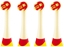 Attēls no ETA | Toothbrush replacement | Heads | For kids | Number of brush heads included 4 | Number of teeth brushing modes Does not apply | Yellow/Red
