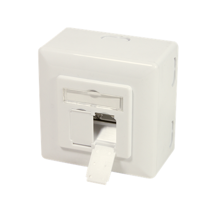 Attēls no Logilink | NP0006A Wall Outlet | Pure White | Metal die-cast housing with strain relief; Horizontal cable entry with strain relief; Network wall outlet Cat.6 fully shielded, with surface back box