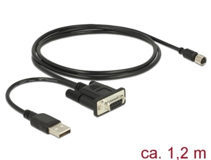 Attēls no Navilock Connection Cable M8 female waterproof > DB9 female RS-232 1.2 m