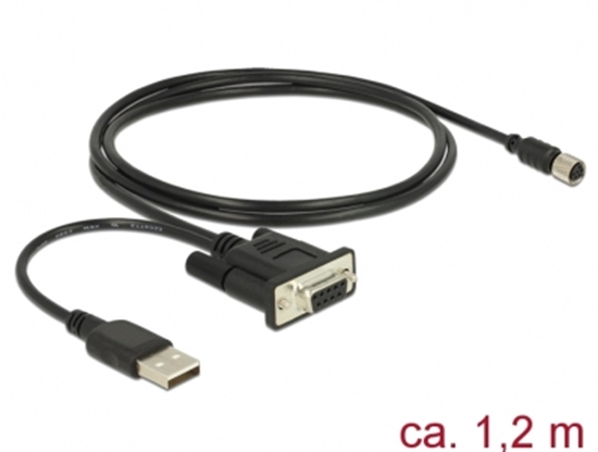 Picture of Navilock Connection Cable M8 female waterproof > DB9 female RS-232 1.2 m