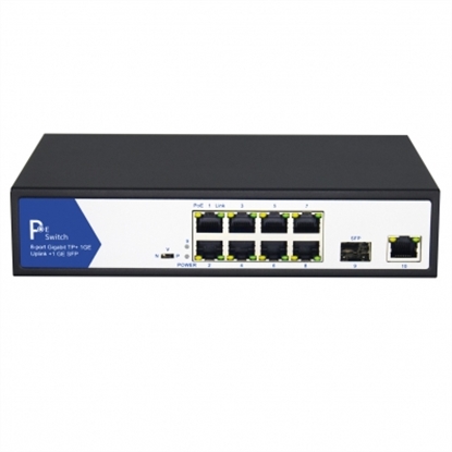 Picture of VALUE PoE Switch, Gigabit Ethernet, 8+2 Uplink Ports (1x GbE or 1x SFP)