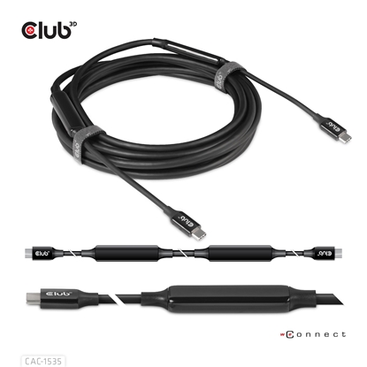 Attēls no CLUB3D USB 3.2 Gen2 Type C to C Active Bi-directional Cable 8K60Hz M/M 5m/16.4ft