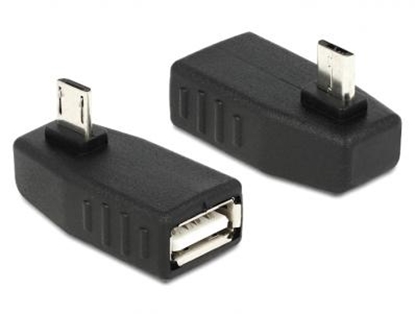 Attēls no Delock Adapter USB micro-B male  USB 2.0-A female OTG 90 angled