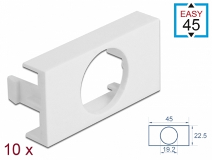 Attēls no Delock Easy 45 Module Plate Round cut-out Ø 19.2 mm, 45 x 22.5 mm 10 pieces white