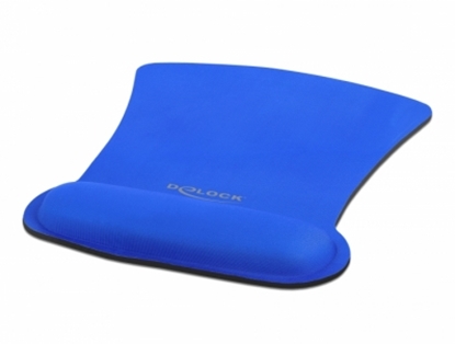 Attēls no Delock Ergonomic Mouse pad with Wrist Rest blue 255 x 207 mm