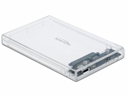 Attēls no Delock External Enclosure for 2.5″ SATA HDD / SSD with USB Type-C™ female transparent - tool free