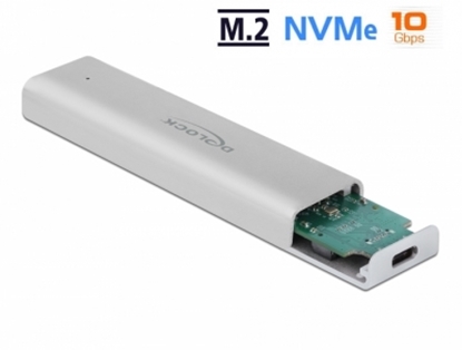 Attēls no Delock External Enclosure for M.2 NVMe PCIe SSD with SuperSpeed USB 10 Gbps (USB 3.2 Gen 2) USB Type-C™ female