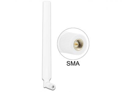 Attēls no Delock LTE Antenna SMA 0 ~ 4 dBi Omnidirectional Rotatable with Flexible Joint white