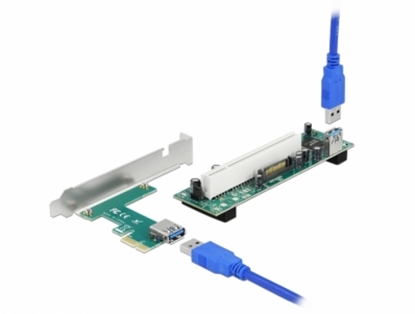 Изображение Delock Riser Card PCI Express x1 to 1 x PCI 32 Bit Slot with 60 cm cable