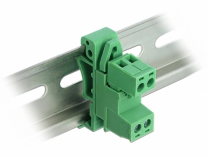 Attēls no Delock Terminal Block Set for DIN Rail 2 pin with pitch 5.08 mm angled