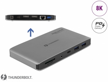 Attēls no Delock Thunderbolt™ 3 Docking Station 8K - Dual DisplayPort / USB / LAN / SD / Audio / PD 3.0