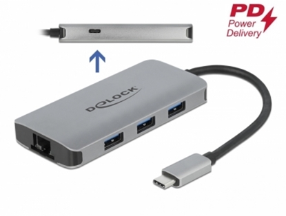 Изображение Delock USB 3.2 Gen 1 Hub with 4 Ports and Gigabit LAN and PD