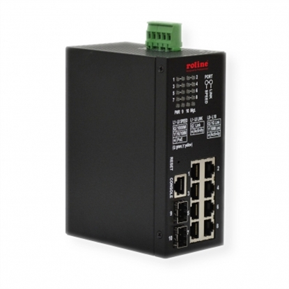 Attēls no ROLINE Gigabit Switch 10-Port (8x RJ45+2x SFP) Layer2 PoE+ Smart Managed