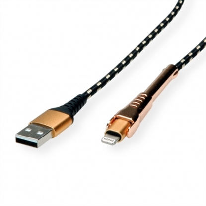Attēls no ROLINE GOLD Lightning to USB Cable for iPhone, iPod, iPad, with Smartphone suppo