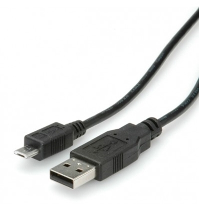 Attēls no ROLINE USB 2.0 Cable, USB Type A M - Micro USB B M 1.8 m