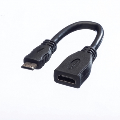Attēls no VALUE HDMI High Speed Cable + Ethernet, A - C, F/M, 0.15 m