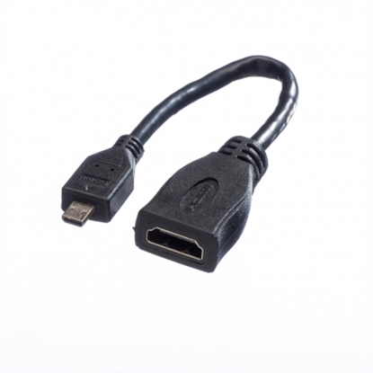 Attēls no VALUE HDMI High Speed Cable + Ethernet, A - D, F/M, 0.15 m