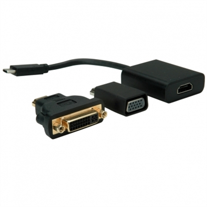 Picture of VALUE Type C - VGA / HDMI / DVI Adapter, M/F