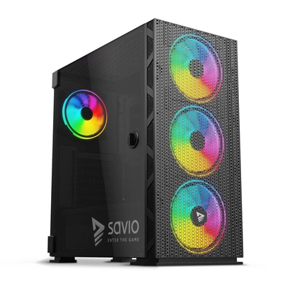 Picture of SAVIO PC Case Raptor X1 ARGB Glass/Mesh Black
