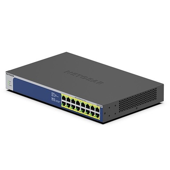 Изображение Netgear GS516PP Unmanaged Gigabit Ethernet (10/100/1000) Power over Ethernet (PoE) Blue, Grey