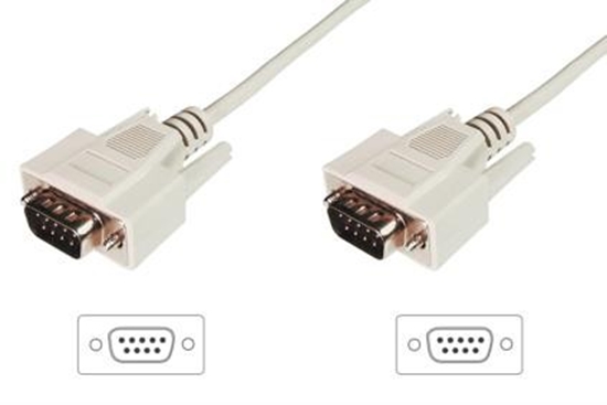 Изображение Kabel połączeniowy RS232 1:1 Typ DSUB9/DSUB9 M/M 3m Szary 
