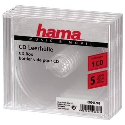 Pilt 1x5 Hama CD Jewel-Case transparent                44748