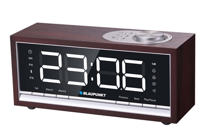 Picture of BLAUPUNKT CR60BT Bluetooth Radio Alarm Clock, brown wood