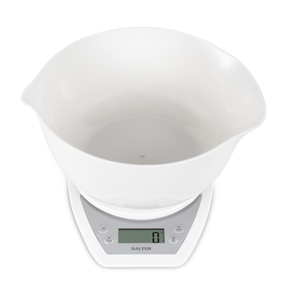 Picture of Salter 1024 WHDR14EU16 Digital Kitchen Scale & Dual Pour Bowl - White