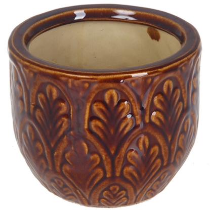 Picture of Puķu pods t.brūns ar vāŗpām d23xh17cm