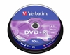 Picture of 1x10 Verbatim DVD+R 4,7GB 16x Speed, matt silver Cakebox