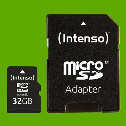Obrazek 32GB Meža | Medību kameras Atmiņas karte MICRO SD ar SD adapteri, SDHC, CLASS 10 | Intenso