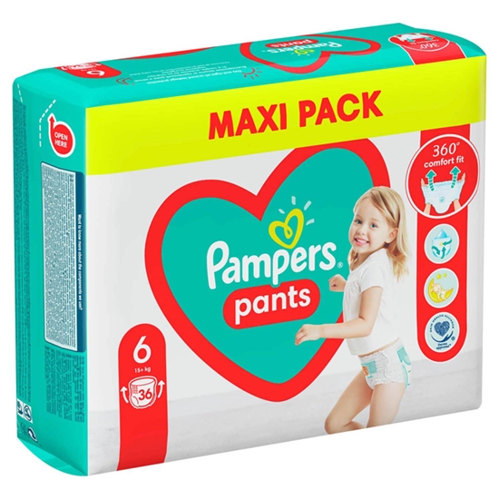 Изображение Autiņbiksītes Pampers Pants Maxi Pack S6, 36 gab.