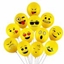 Изображение Gaisa baloni dzeltenas metalic ar dažādiem smaidiņiem 12 gab