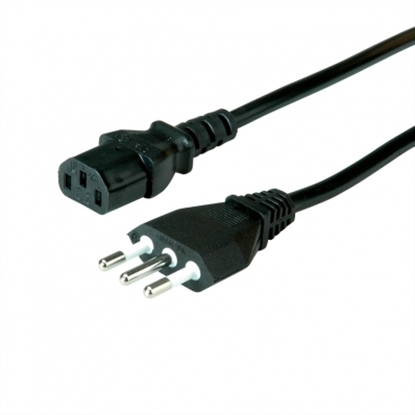 Attēls no VALUE Power Cable, straight IEC Conncector, Italy Version, black, 1.8 m