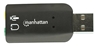 Picture of Manhattan USB-A Sound Adapter, USB-A to 3.5mm Mic-in and Audio-Out ports, 480 Mbps (USB 2.0), supports 3D and virtual 5.1 surround sound, Hi-Speed USB, Black, Three Year Warranty, Blister